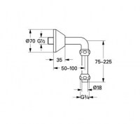 MEDIDAS GROHE 12407000 CODO SALIDA REGULABLE